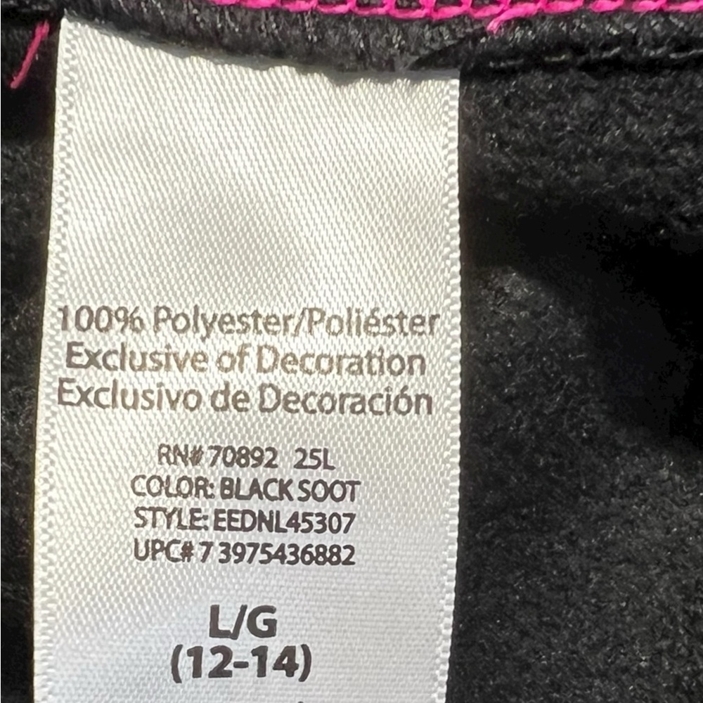 Danskin‎ Now Semi fitted Black Hoodie with Pink Accents Size large New - Picture 4 of 5